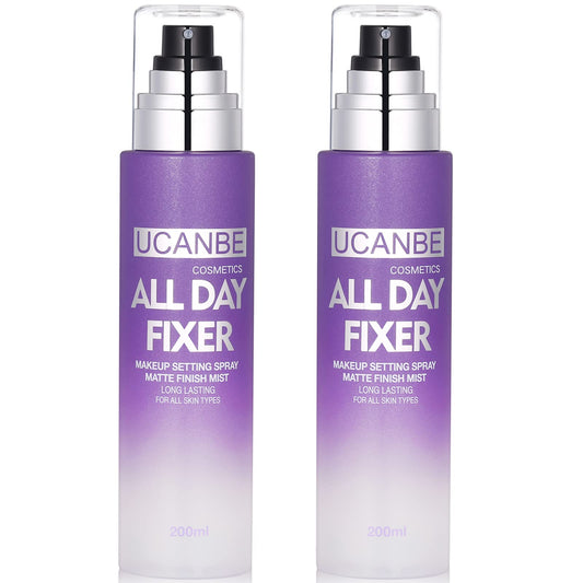 UCANBE Makeup Setting Spray - 2PC Set Matte Finishing Spray, Long Lasting Oil Control Make Up Spray, Lightweight Setting Mist for Matte Makeup Look