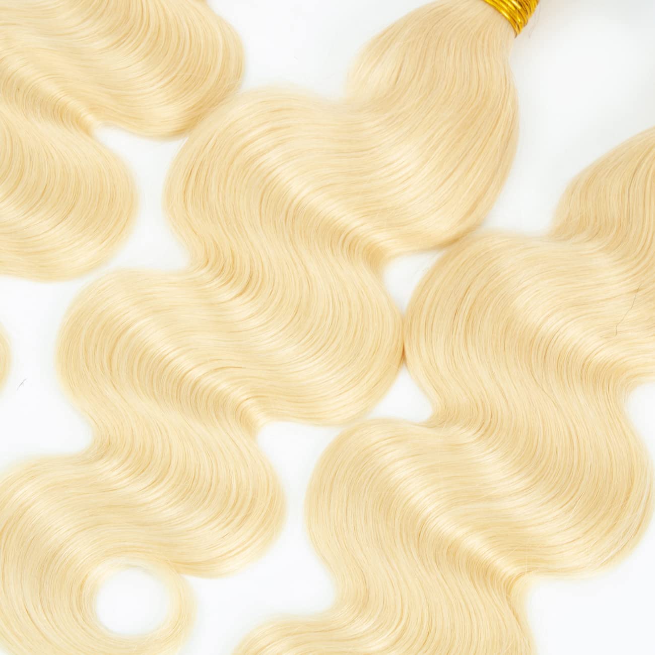 Peenoll Human Hair Bundles 14 16 18 Inch Blonde 613# Body Wave Bundles Human Hair 100% Unprocessed Unprocessed Soft Sewn In Hair for Black Women with Double Weft