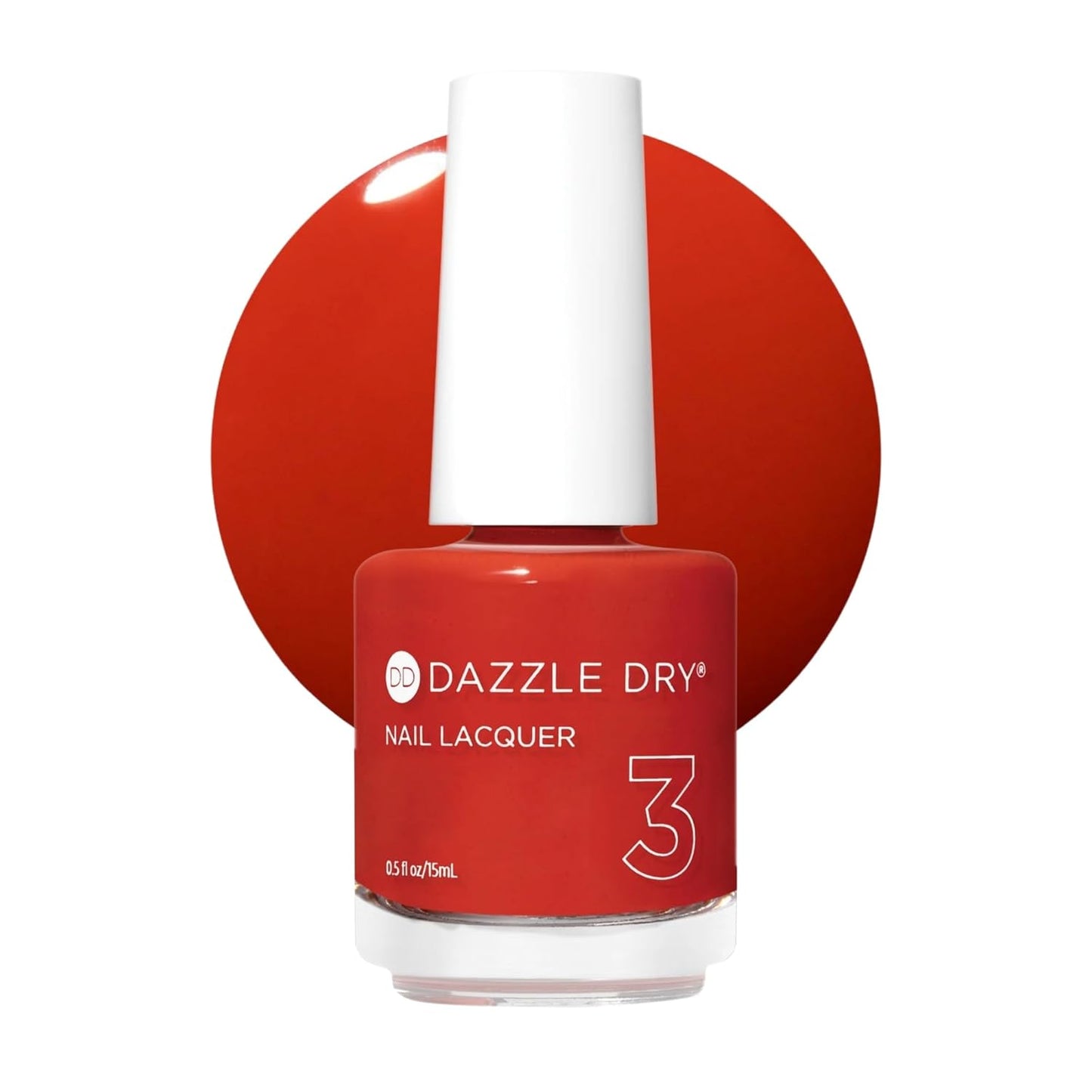 Dazzle Dry Nail Lacquer - Ember Burnt Red Shimmer | Full Coverage, 0.5 Fl Oz