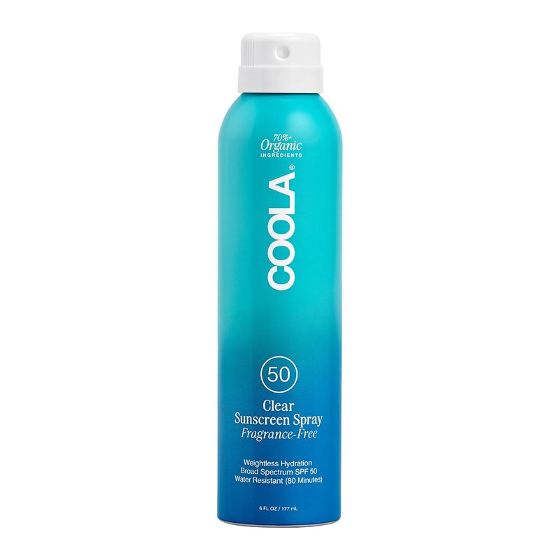 COOLA Organic Sunscreen SPF 50 - Vegan, Gluten-Free Sunblock Spray for Daily Skin Protection | Fragrance-Free