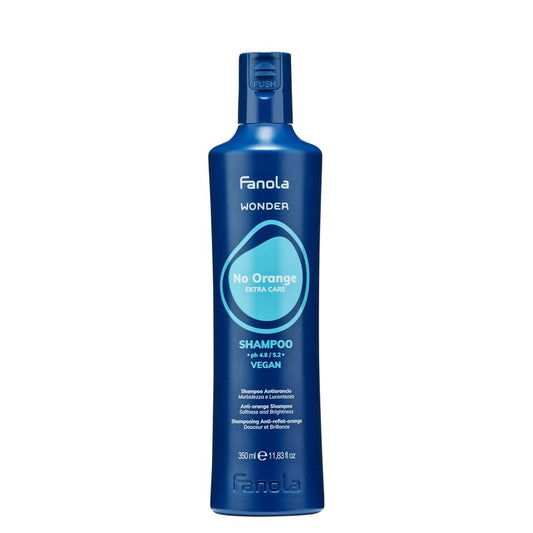 Fanola Wonder Blue Shampoo for Brunettes - Toning Hair Color Shampoo for Light Brown to Platinum Strands - Neutralizes Orange & Brassy Tones - Vegan & Sulfate-Free (11.8 fl oz)