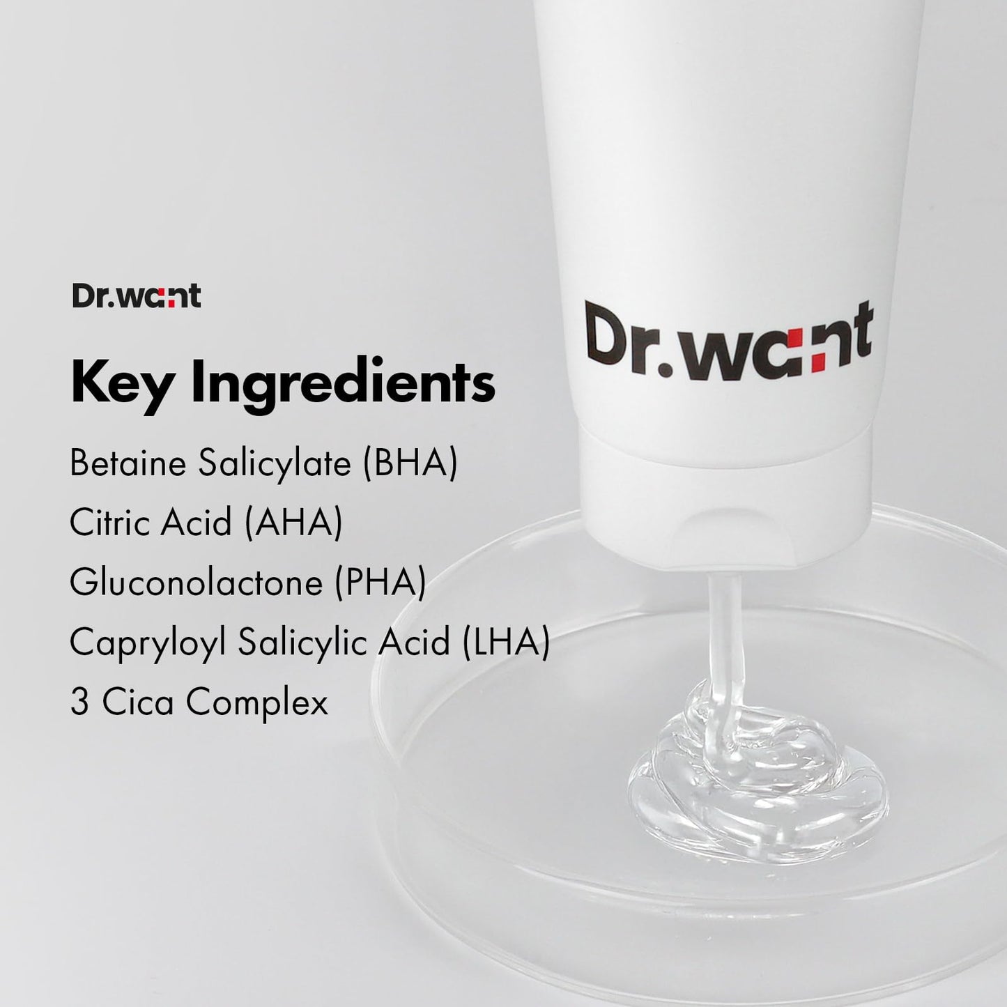 DR.WANT Red BHA Gel, AHA PHA LHA Exfoliating for Blemish-Prone Skin