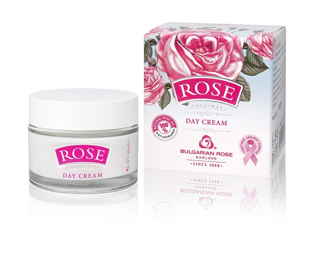 Bulgarian Rose Moisturizing Daily Regimen 5 Piece Gift Set - Day Cream, Night Cream, Exfoliating Face Mask, Bar Soap, Soapsponge