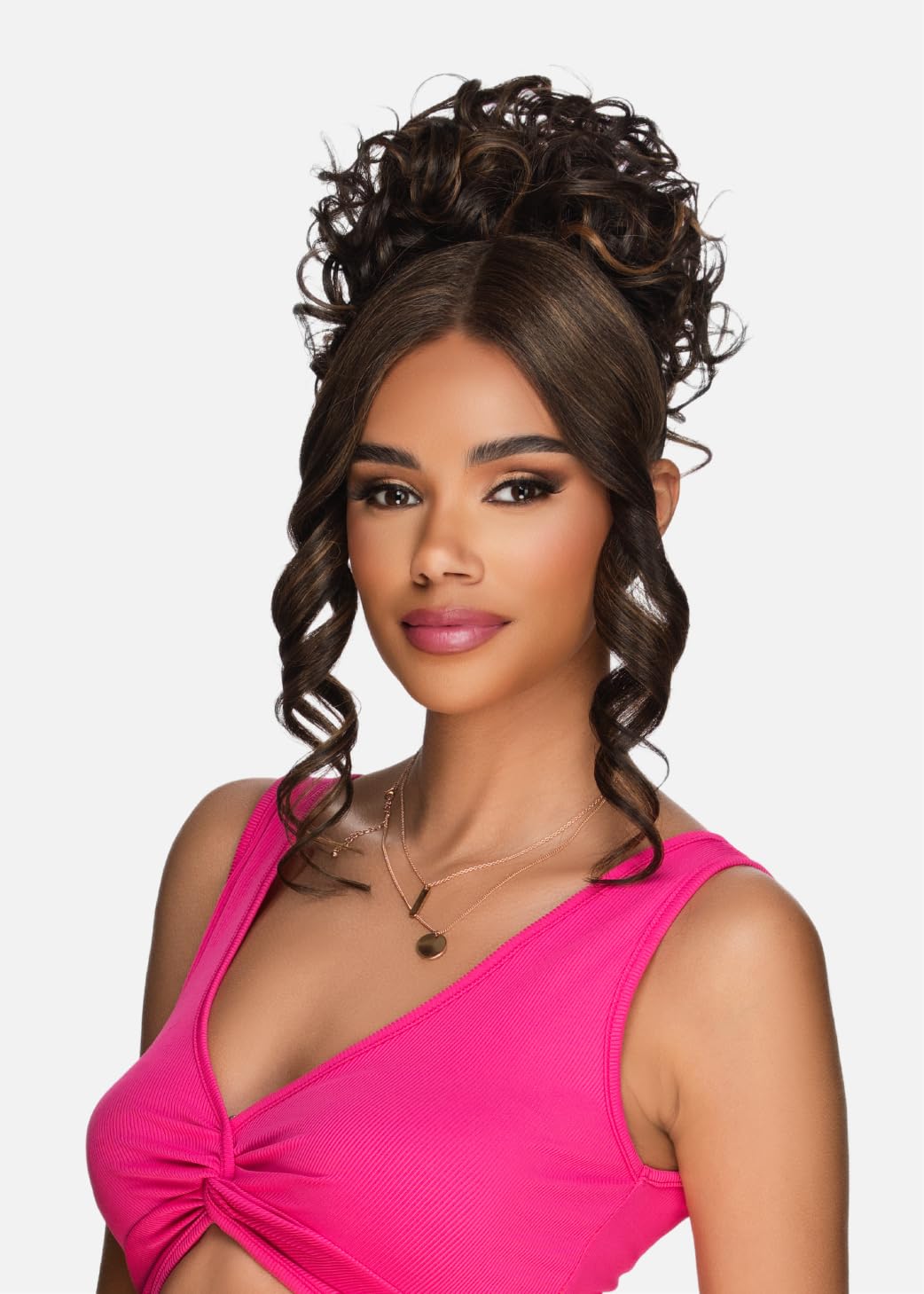 Vivica A. Fox Hair Collection LBPB-VIOLET, Bang & Bun, Quick and Easy Lace, Ponytail Bun and Lace Bangs (Jet Black 1)