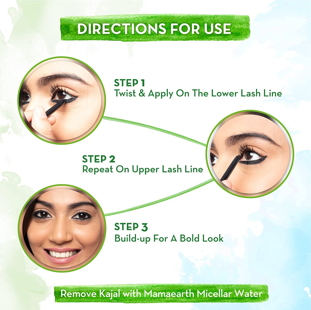 MAMAEARTH Charcoal Black Kajal with Vitamin C & Chamomile, 0.35g