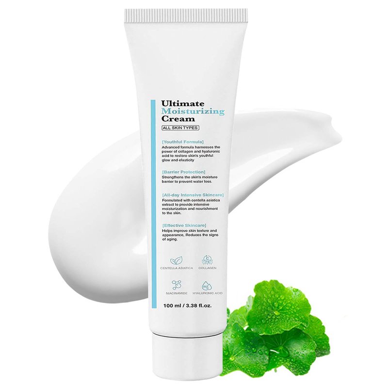 MiaSarah Youthful Moisturizing Cream with Centella Asiatica, Niacinamide, Hyaluronic Acid, Collagen,Youthful Formula for Fine Lines Wrinkles Dry Skin Redness 3.38 fl. oz.