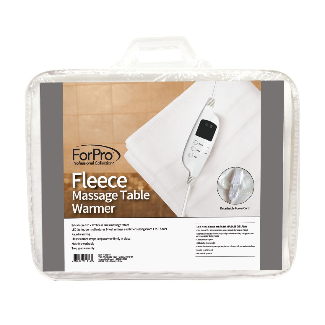 Fleece Massage Table Warmer - Extra Large 31" x 72" Heating Pad with 9 Heat Settings & LED Controller