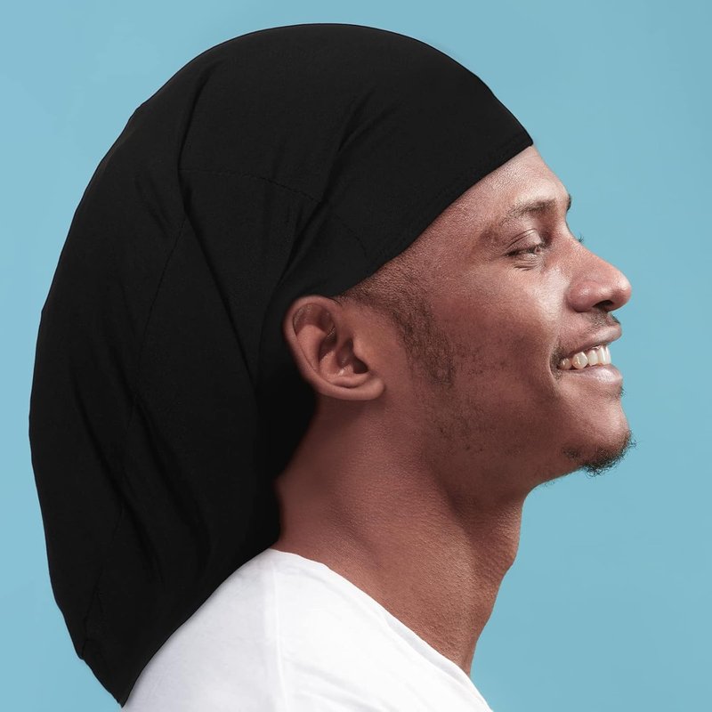Dreadlock Cap Set - 6 Unisex Jumbo Night Shower Bonnets for Long Hair | Colorful Accessories
