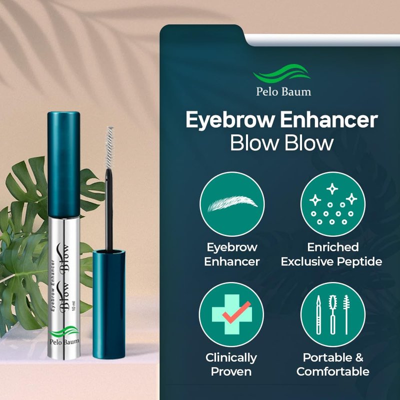Pelo Baum Brow Brow Eyebrow Enhancer Serum with Peptides & Biotin for Thicker Fuller Looking Brows Nourishing Conditioner for Thin Sparse Eyebrows Men Women 0.34 Fl Oz