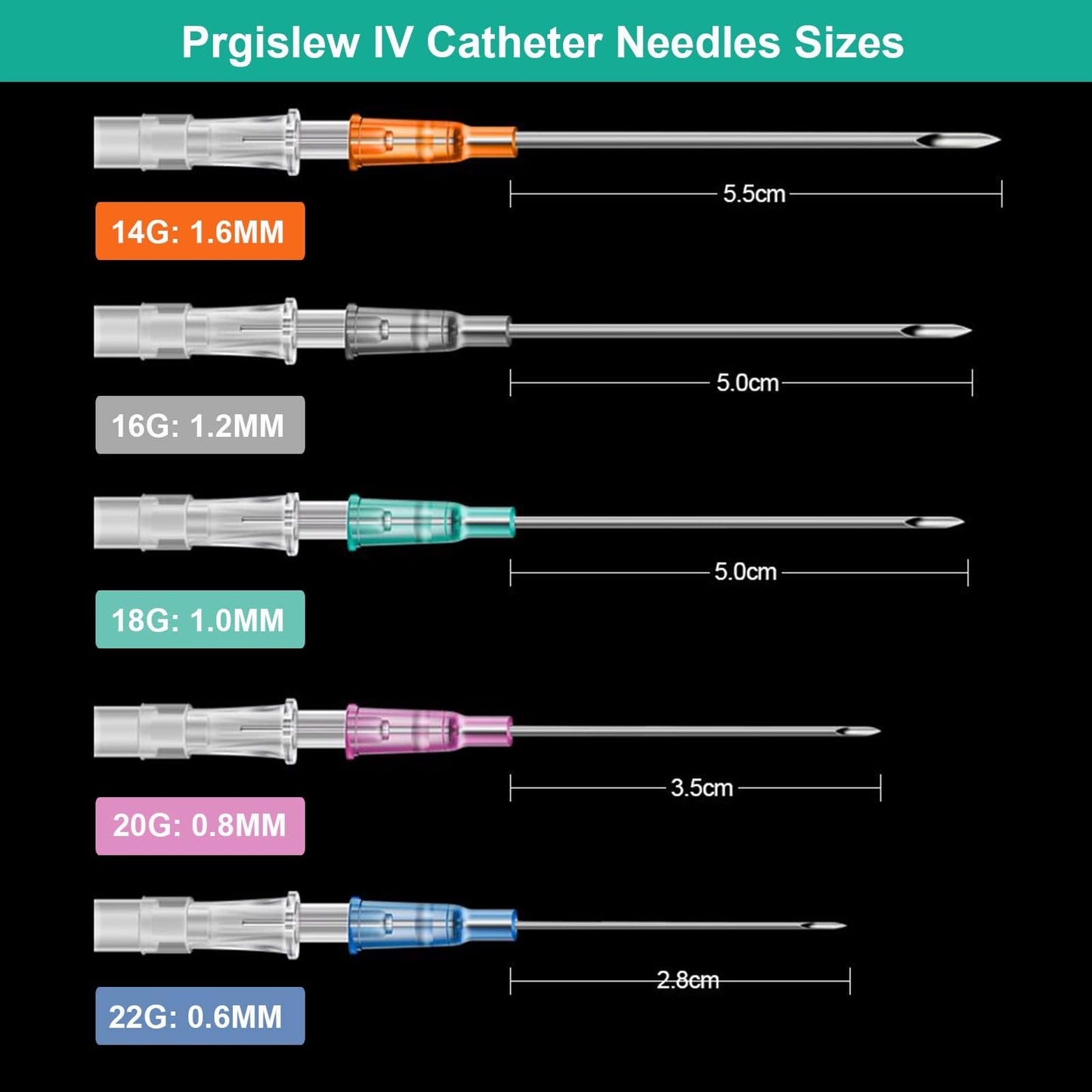 Prgislew Catheter Piercing 50Pcs - 16G Catheter Piercing Tool Ear Nose Piercing Hollow for Lip Tongue Belly Nipple Cartilage Ear Nose Piercing Kit Piercing Tools