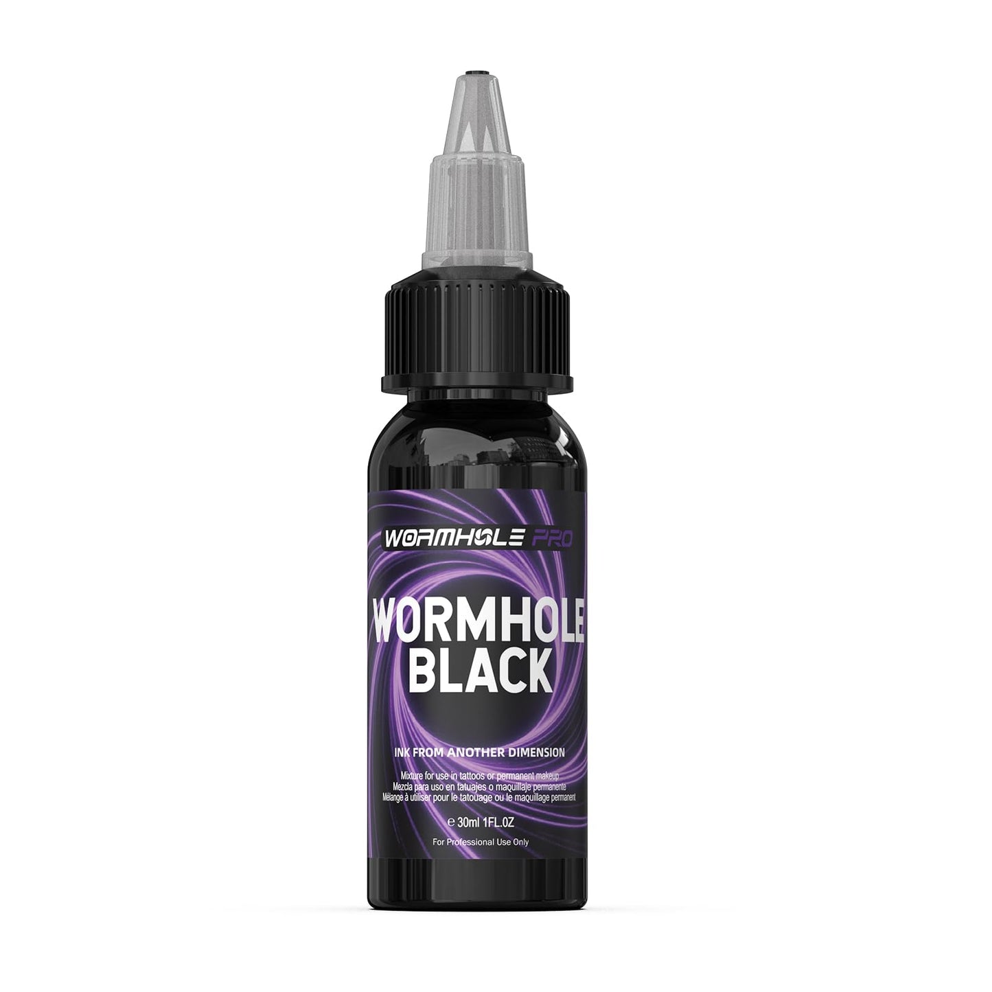WORMHOLEPRO Black Tattoo Ink Premium Long Lasting Vivid Color Tattoo Ink Vegan Friendly Tattoo Pigment Tattoo Supplies (8 oz Bottle)
