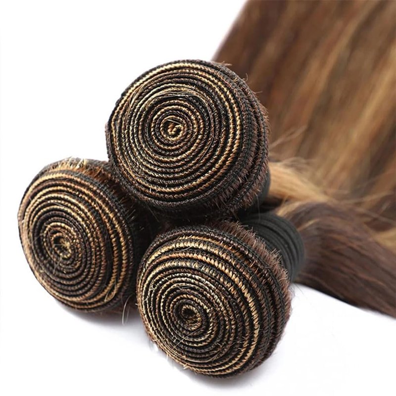 P427 Highlight Blonde Bundles Human Hair Brown Body Wave 3 Bundles 16 18 20 Inch Unprocessed Brazilian Virgin Remy Honey Blonde Bundle Human Hair Extensions