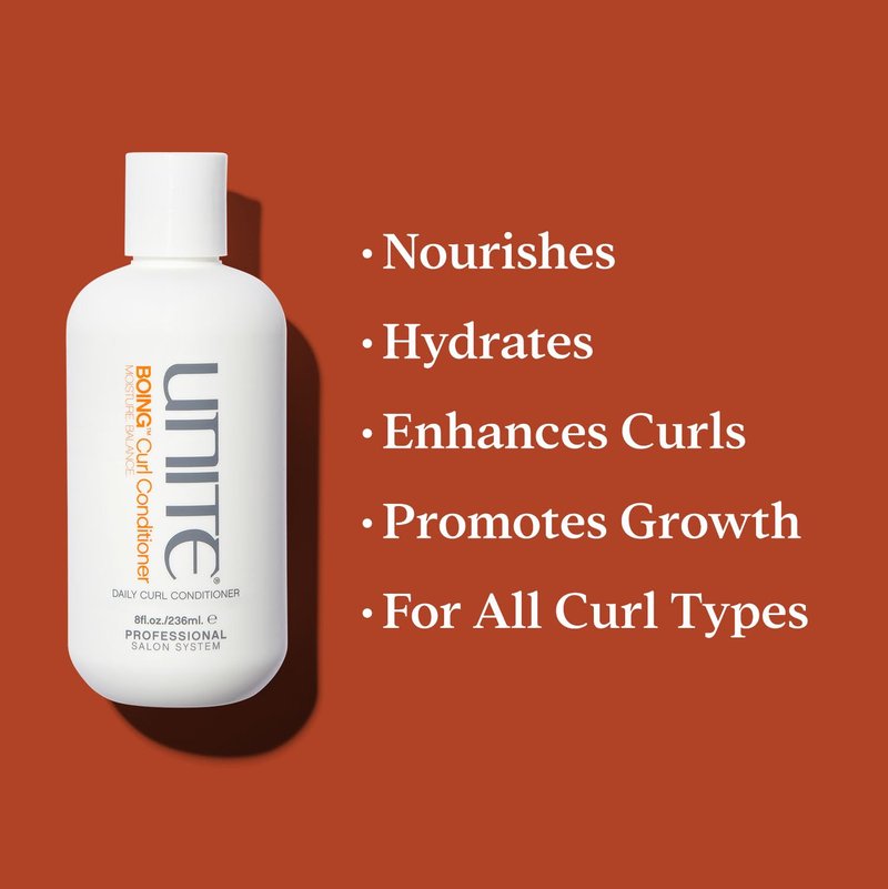 UNITE Hair BOING Curl Conditioner – Hydrating & Curl-Enhancing | Rosemary, Aloe & Chamomile for All Curl Types – 8 Fl Oz