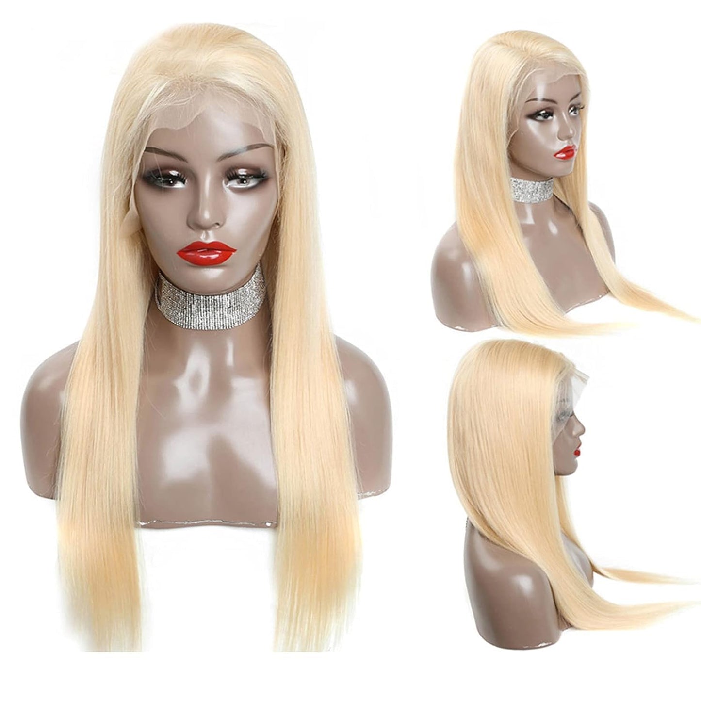 Blonlier 613-ST or DW-13x1x4 Lace Frontal Wigs Human Hair (ST-613, 10Inch (Pack of 1))