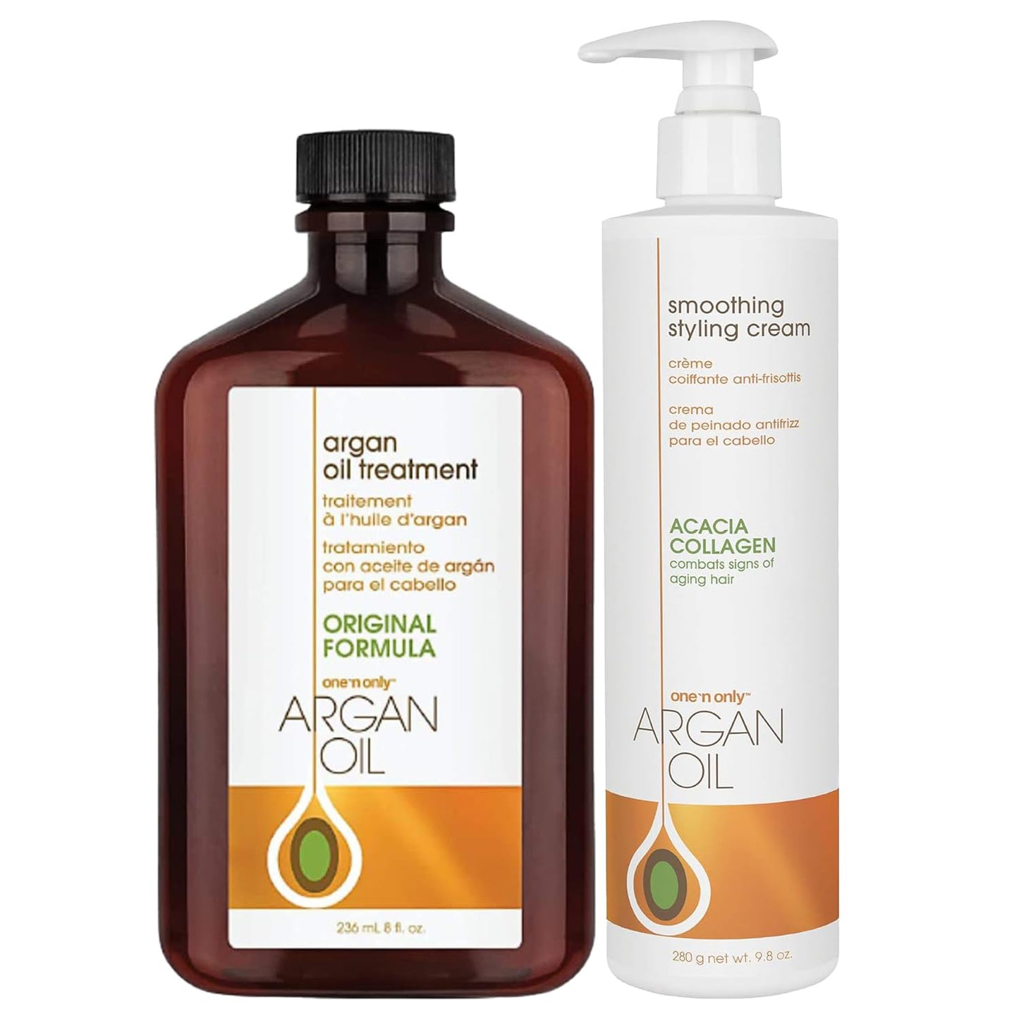 One 'N Only Argan Oil Hair Treatment Bundle with Smoothing Styling Cream