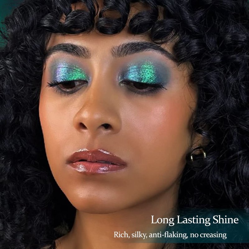 Afflano Single Green Eyeshadow Shimmery, Highly Pigmented Multichrome Eye shadow Color Changing, Sparkle Forest Green Glitter Eyeshadow Palette, Holographic Emerald Chrome Eye Shadow for Eye Makeup