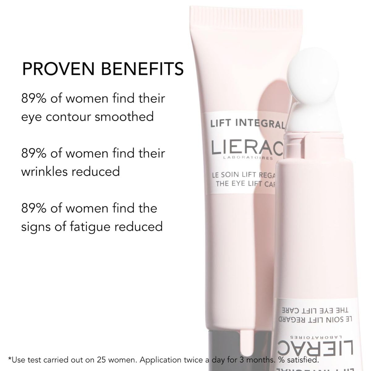 Lierac Lift Integral Under Eye Cream for Dark Circles - Firming Solution with Hyaluronic Acid, Collagen, Elastin, Tightens & Smoothes Wrinkles, Eye Cream for Wrinkles & Sensitive Skin - 15ml