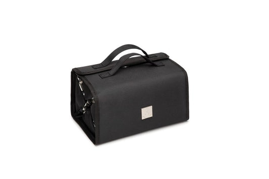 ROYALFAIR Roll Up Makeup Bag, Travel Toiletry Bag for Women with 4 Clear TSA Approved Pouches, Hanging Travel Organizer, Folding Cosmetic Bag for Men and Women (Black)