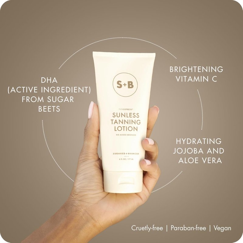 Sunless Tanning Lotion - Hydrating Self Tanner for Face & Body | Natural-Looking Tan, 3 Fl Oz, Vegan & Cruelty-Free