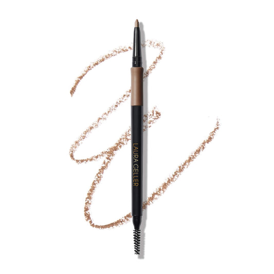 LAURA GELLER NEW YORK INKcredible Waterproof Brow Pencil- Blending Spoolie Brush - Long Lasting Eyebrow Filler