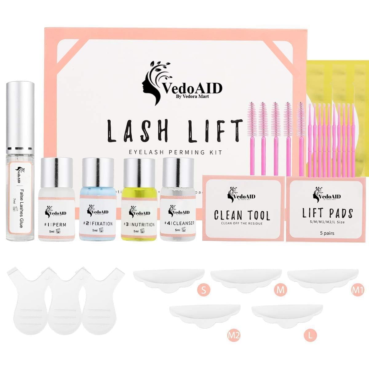 2026 VedoAID New Upgraded EyeLash Lift Kit Eyelash Extension Kit Eyelash Perm Kit, Eyelash Lifting & Eyelash Curling Includes Eye Shields, Pads, Accessories, Easy for Beginner,Achieve Salon-Quality