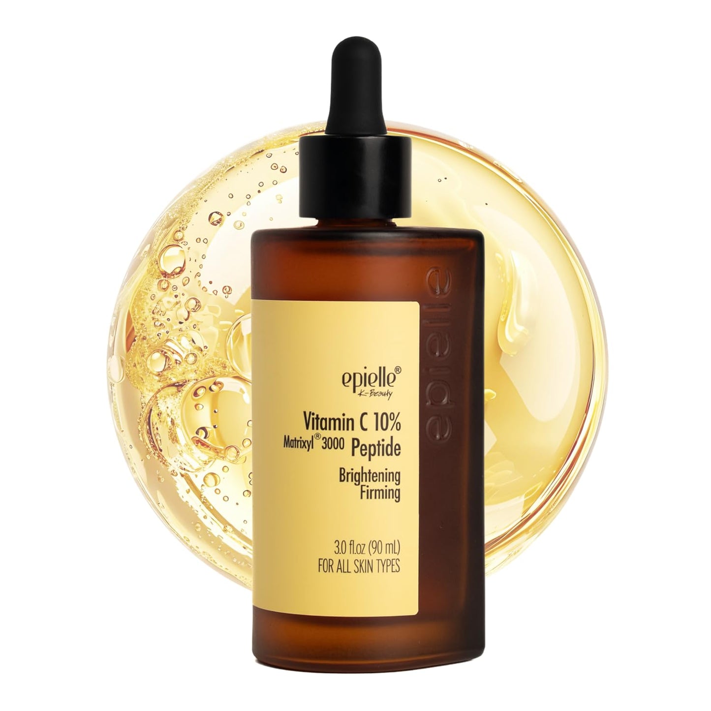 Epielle Complex Vitamin C 10% + Peptides Serum 3 fl.oz, Glowing and Firming Formula for Uneven Tone & Enlarged Pores, Anti-Aging for Face, Korean Skin Care