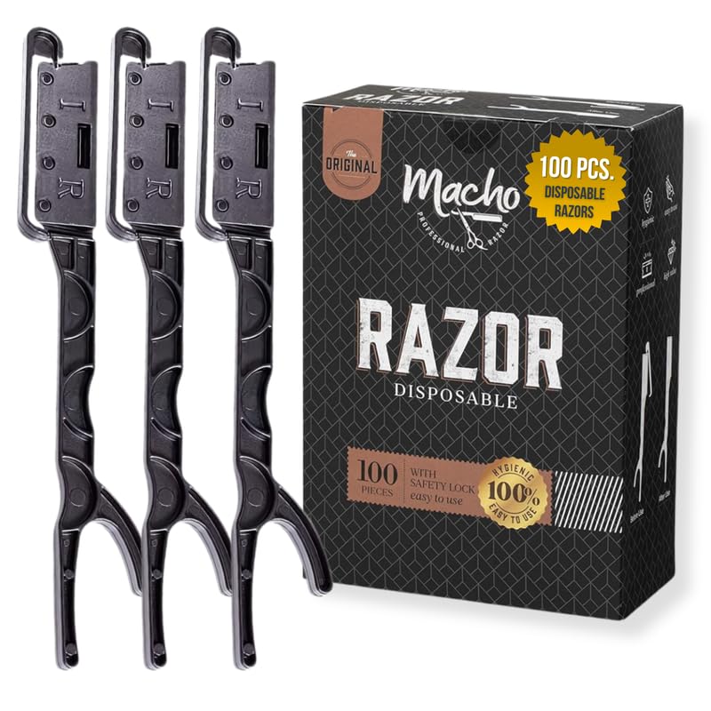 Professional Straight Razors for Men - 100 Disposable Edge Razors with Stainless Steel Blades | Essential Barber Accessories for Close Shaving