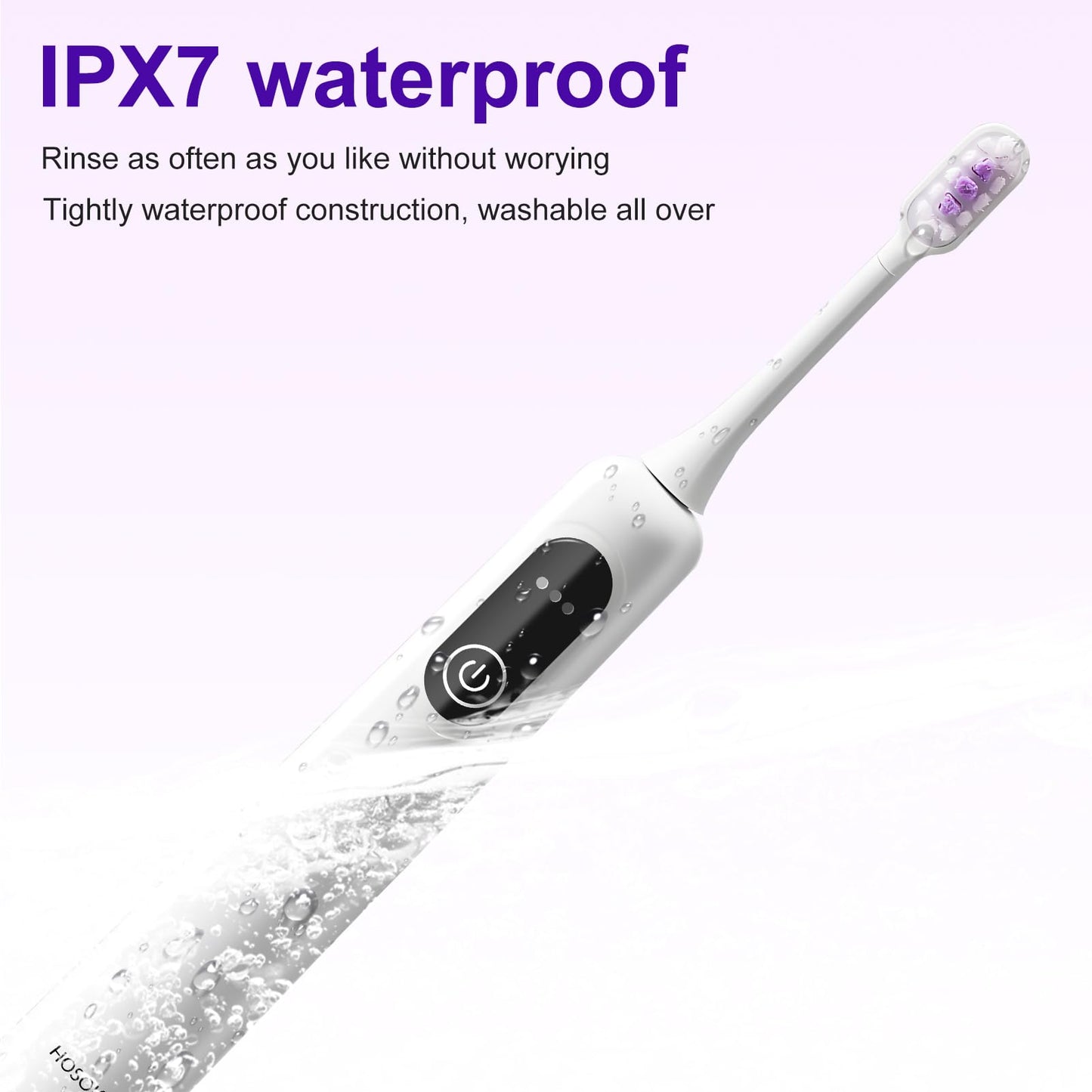 HOSOKA Electric Toothbrush for Adults, 60° Oscillating & Vibration Sonic Electric Toothbrush, Wave Toothbrush with Configurable App, 3 Brush Heads, Magnetic Rechargeable Travel Toothbrush, IPX7
