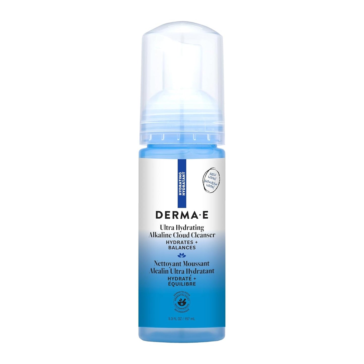 Derma E Ultra Hydrating Cloud Cleanser - Gentle Foaming Face Wash with Hyaluronic Acid | Vegan, 5.3 Oz