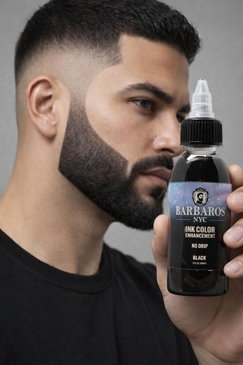BARBAROS Hair Enhancer Spray - Water Resistant Color Ink for Thicker Hair & Beard | Precision Liner