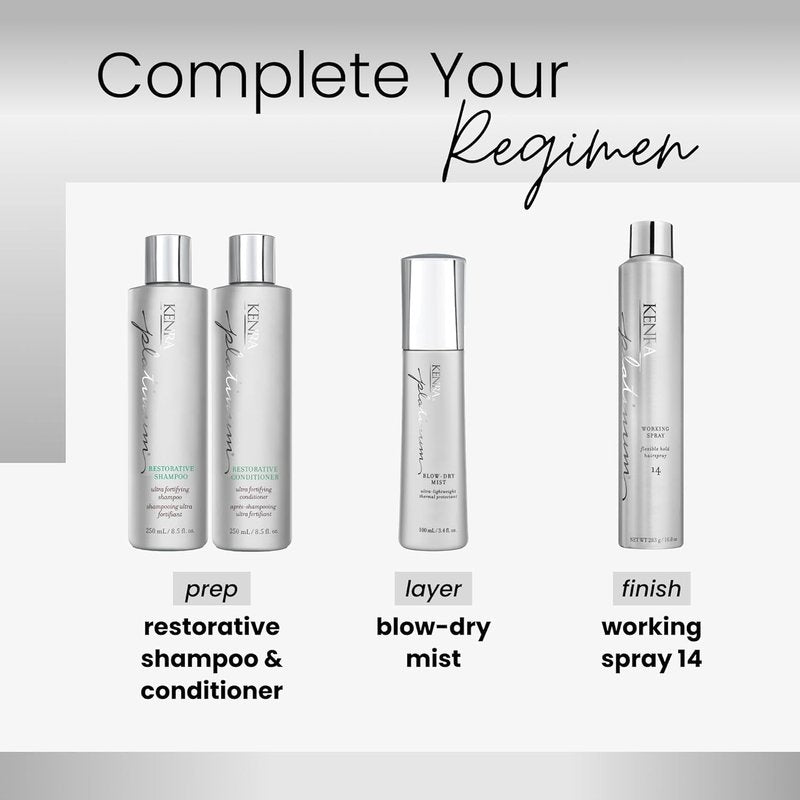Kenra Platinum Blow-Dry Mist | Ultra-Lightweight Thermal Protectant | Detangles, Smooths, & Softens | Eliminates Frizz & Resists Humidity | Fine To Medium Hair | 3.4 fl. oz