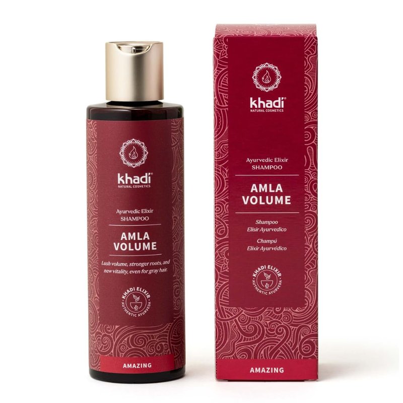 KHADI AMLA VOLUME Ayurvedic Shampoo - Powerful hair & volume through strong hair roots - 100% natural, vegan, silicone & sulfate-free - 6.7 fl oz