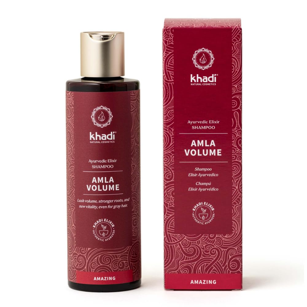 KHADI AMLA VOLUME Ayurvedic Shampoo - Powerful hair & volume through strong hair roots - 100% natural, vegan, silicone & sulfate-free - 6.7 fl oz