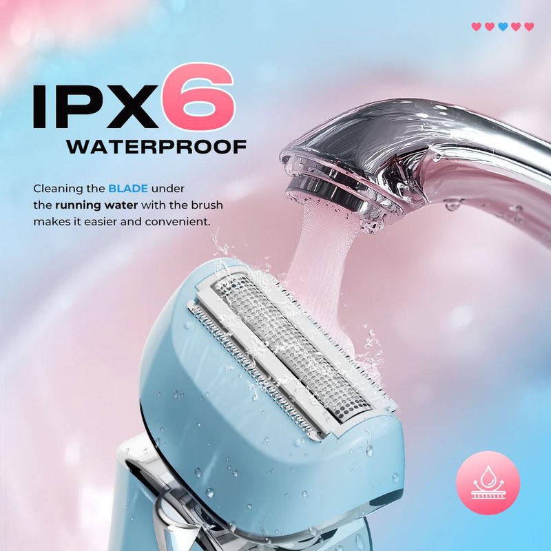 Electric Razor for Women Rechargeable Wet Dry Electric Shaver for Women, Waterproof Lady Shaver for Legs Arm Underarm Bikini Public Body Razor with One Extra Foil Blade