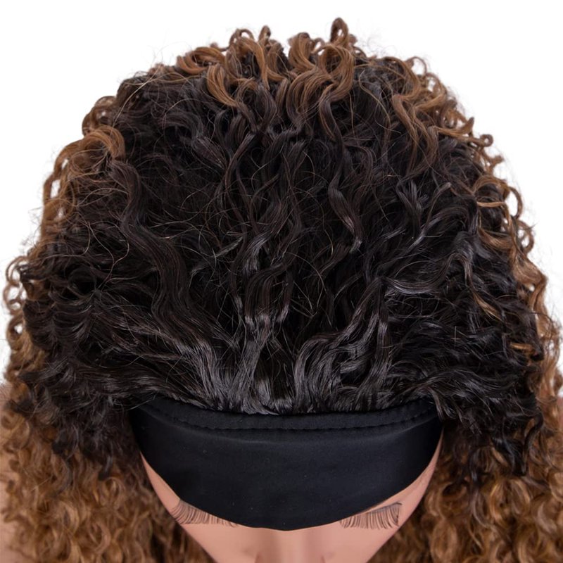 Ombre 1B30 Deep Wave Headband Wig - 12 Inch Brown Human Hair | 130% Density Brazilian Virgin Hair