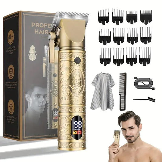 YHAYHO Hair Clipper for Men, Cordless Hair Clipper, Rechargeable Hair Cutting Machine with LED Display