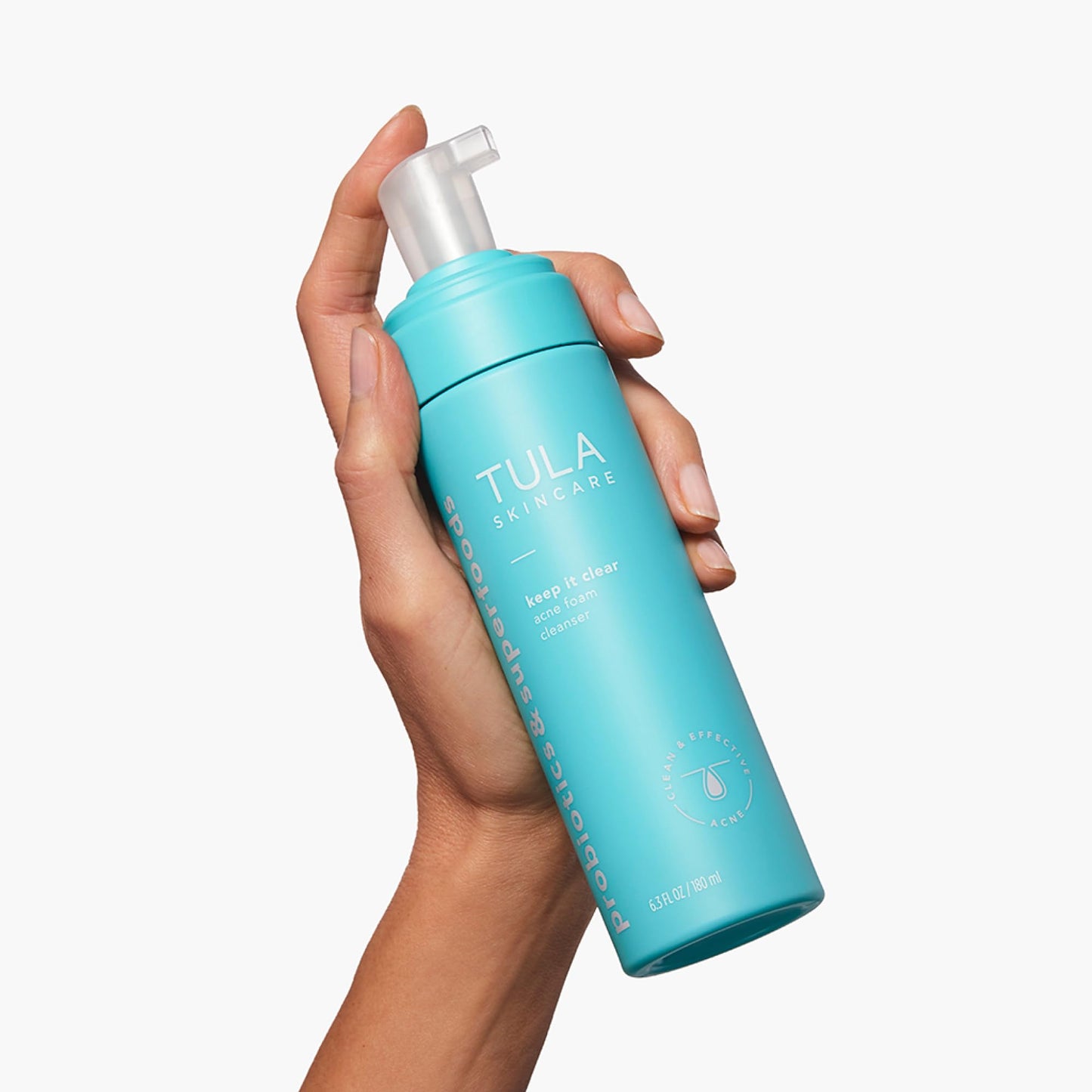 TULA Skin Care Keep It Clear - Acne Foam Facial Cleanser, 6.3 oz + 24-7 Weightless Moisture Hydrating Day & Night Cream - Travel Size, 0.5 oz, 2 Piece Set