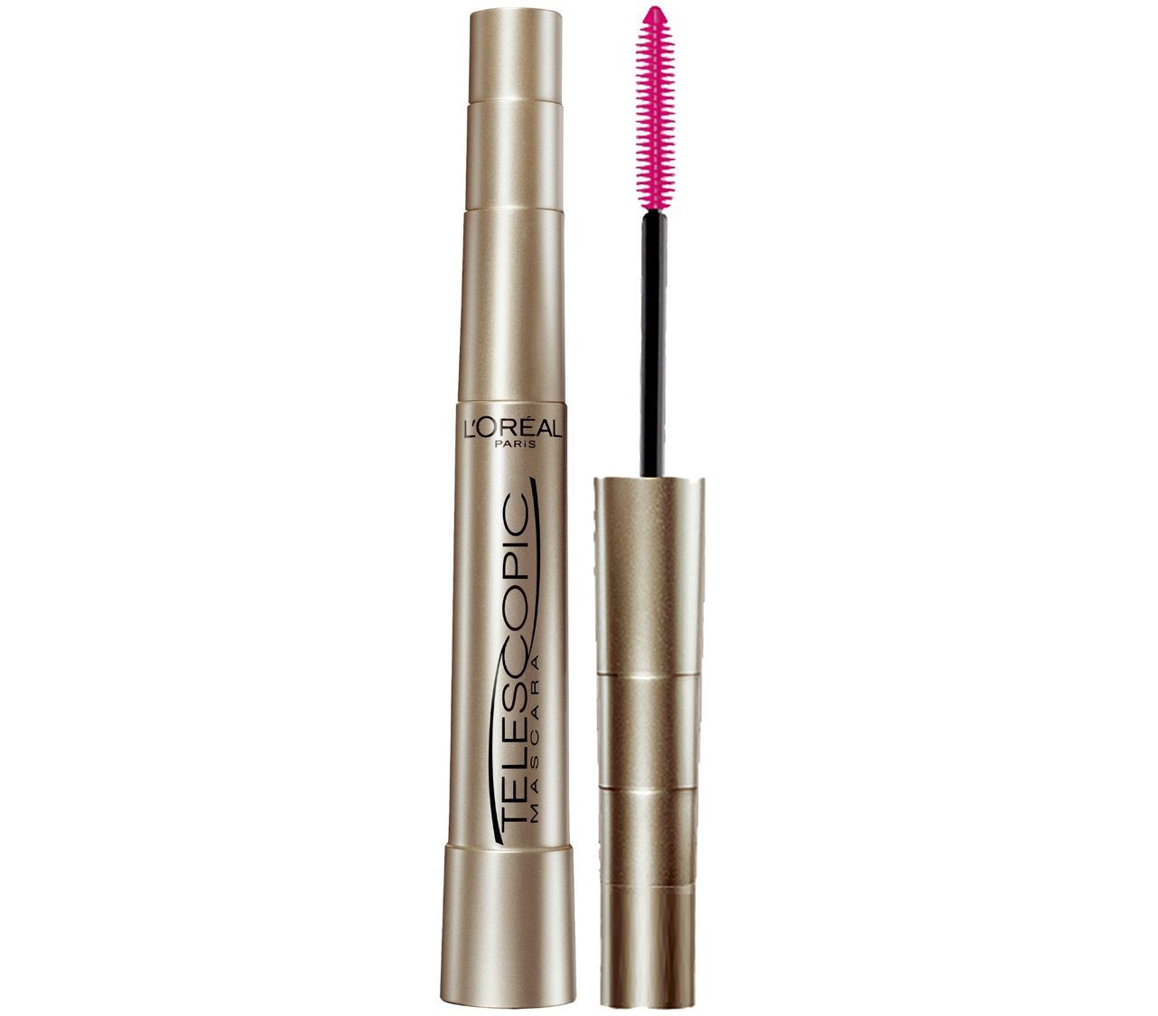 L'Oreal Paris Makeup Telescopic Original Lengthening Mascara, Black, 0.27 Fl Oz (1 Count) & Makeup Telescopic Original Lengthening Mascara, Carbon Black, 0.27 Fl Oz (Pack of 1)