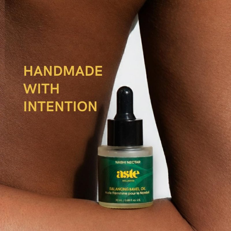 ASTE Ayurvedic Navel Oil for Belly Button, Navel Oiling with Castor, Ginger, Shatavari & Neem | Vegan Belly Button Oil for Skin Nourishment, Sleep & Wellness Ritual | (0.68 oz)