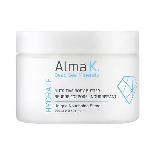 Alma K Nutritive Body Butter - Deep Hydration Cream with Shea Butter & Dead Sea Minerals | 8.45 oz for All Skin Types