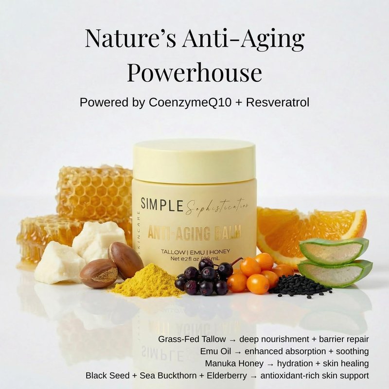 Tallow Emu Honey Balm - Nourishing Face & Body Moisturizer with Manuka Honey & Emu Oil | Non-Greasy Anti-Aging Skincare