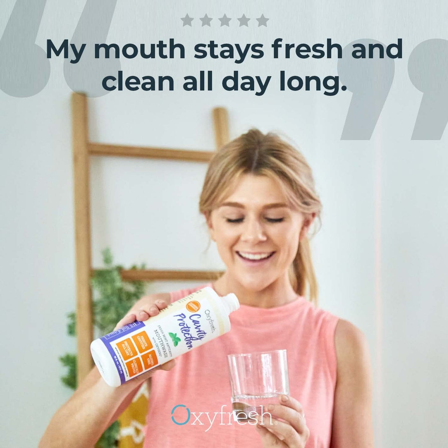 Oxyfresh Cavity Protection Fluoride Mouthwash – Anticavity Mouthwash for Sensitive Teeth – Non-Staining, Alcohol Free – Lasting Fresh Breath. 16 oz. (Pack of 2)