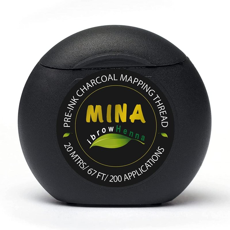 MINA ibrow Pre-Inked Microblading String for Eyebrow Mapping Bamboo Charcoal Thread Mess-Free Measuring Tool for Marking Symmetrical Eyebrows, White, 20M