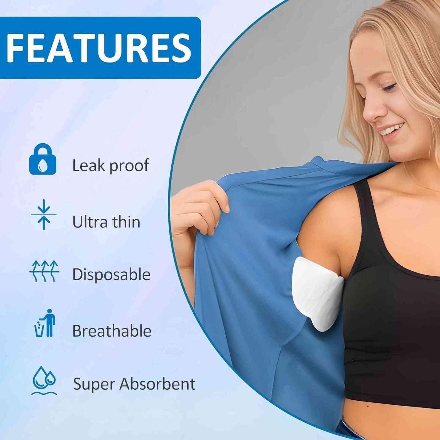 Underarm Sweat Pads for Women [100 Pcs], UOIRMI Armpit for Sweating Women, Disposable Underarm Pads, Armpit Sweat for A Whole Day Protection | Ideals for Workouts and Special