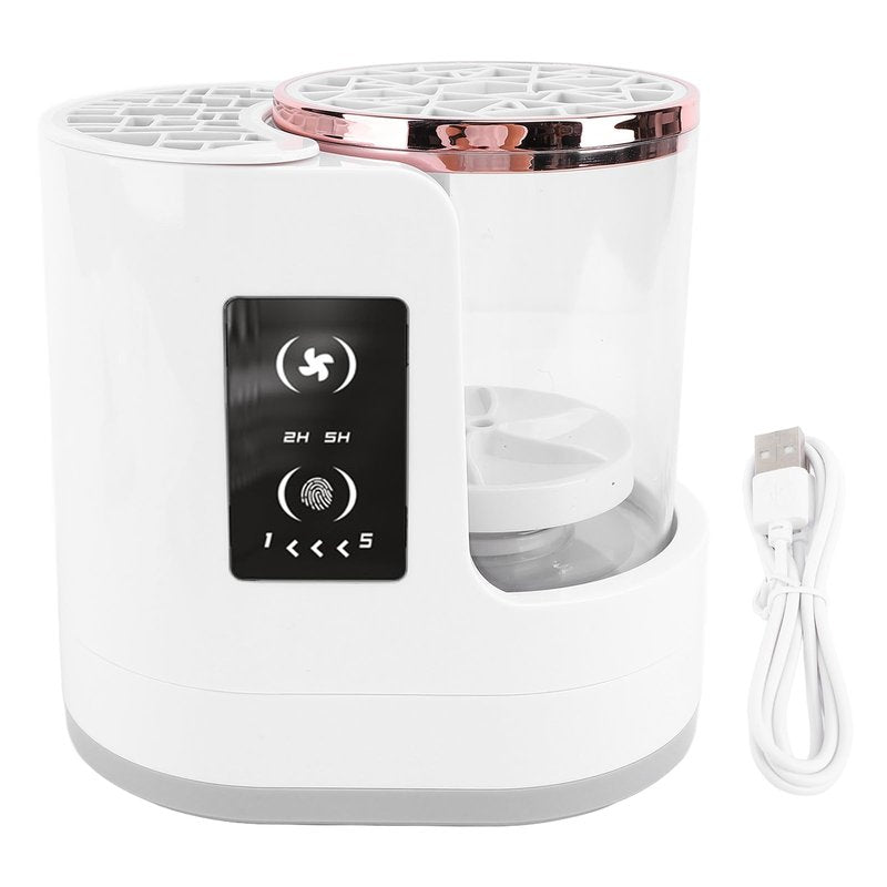 Electric Makeup Brush Cleaner, 850RPM USB Detachable Makeup Brush Cleaning Machine, 2H 5H Timer Automatic Makeup Brush Cleaner Dryer Machine, for Beauty Makeup Brush Set