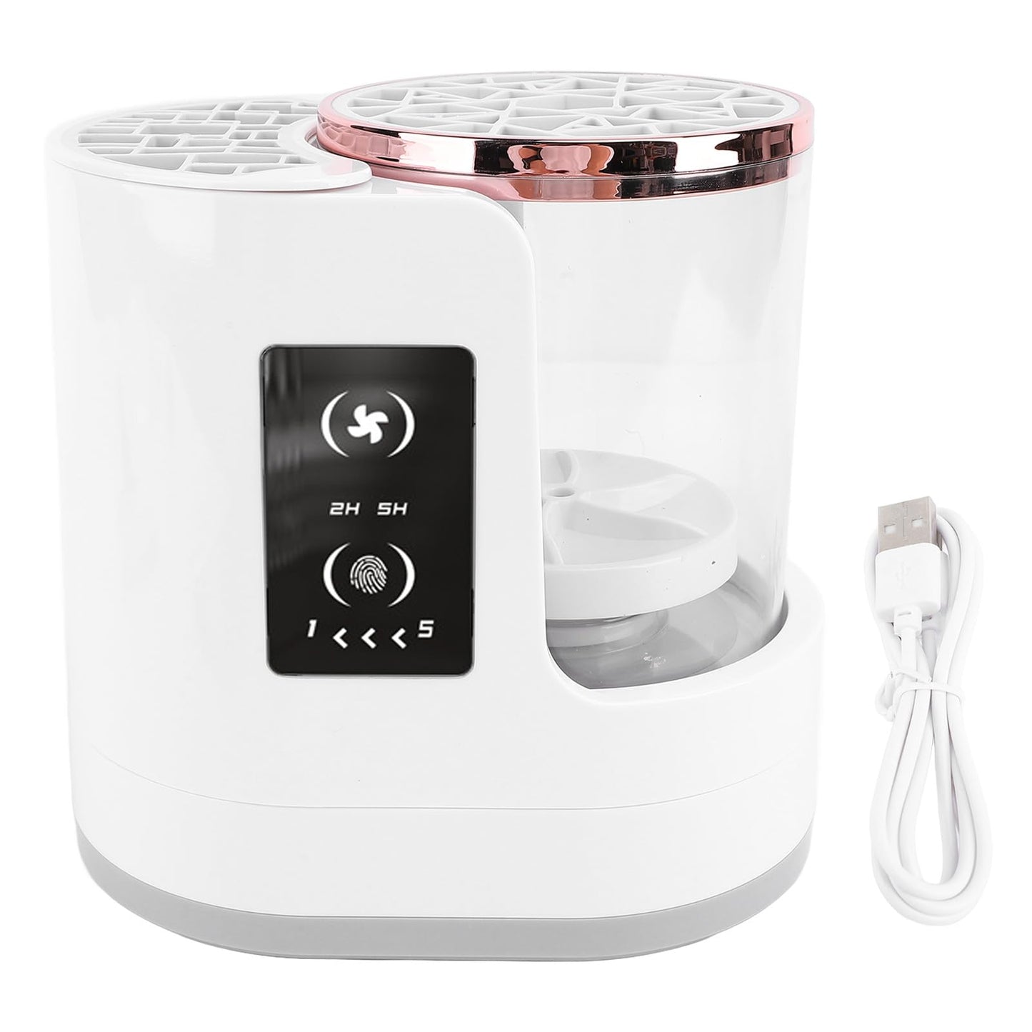 Electric Makeup Brush Cleaner, 850RPM USB Detachable Makeup Brush Cleaning Machine, 2H 5H Timer Automatic Makeup Brush Cleaner Dryer Machine, for Beauty Makeup Brush Set