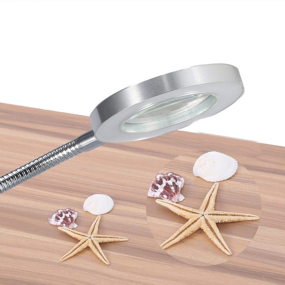 Magnifying Lamp, Portable Clip Permanent Makeup Tattoo Reading 2.5 Times Magnifier Magnifying USB Light Lamp for Makeup Lip Eyebrow Permanent Tattoo Skincare Beauty Reading Working Study