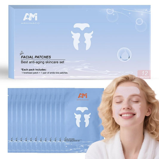 ARMINACO Wrinkle Patches for Forehead & Smile Lines, Overnight Anti-Wrinkle Facial Pads with Hyaluronic Acid, Niacinamide & Vitamin E – Hydrating & Smoothing Skin Care, 36pcs