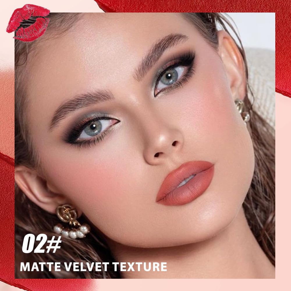 Matte Lipstick Crayon - High-Pigment Lip Liner Pencil | Waterproof, Smudge-Proof, Velvet Texture, Fits All Tones