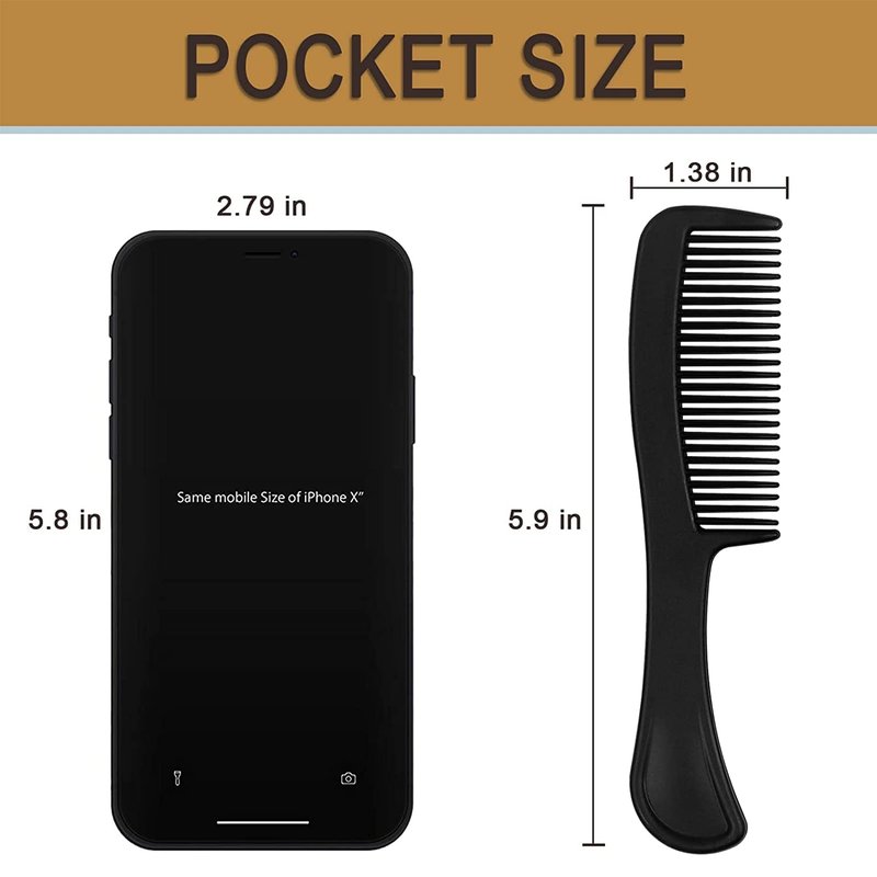 HQSLsund 200 pcs Combs, Polypropylene (PP) Hair Combs in Bulk, Individually Wrapped for Women, Kids, Hotel, Airbnb, Shelter/Homeless/Nursing Home/Charity/Church(Black,200)